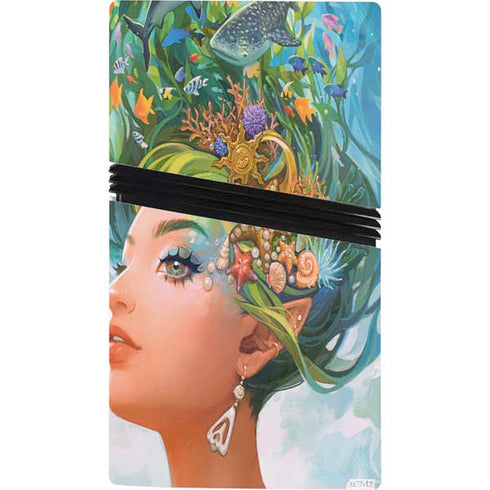 Mermaid with Sea Stars in Her Hair by Ivy Dolamore PS5 Pro Console Skin